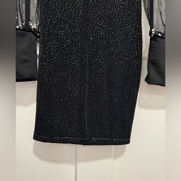 Leo Narducci black shimmer mini mesh long sleeve dress - Picture 11 of 11